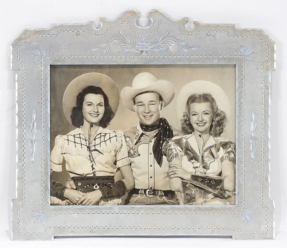 Vintage Photograph: Roy Rogers & Dale Evans with Companion, 6 1/8 x 8 1/8". (1 of 1)