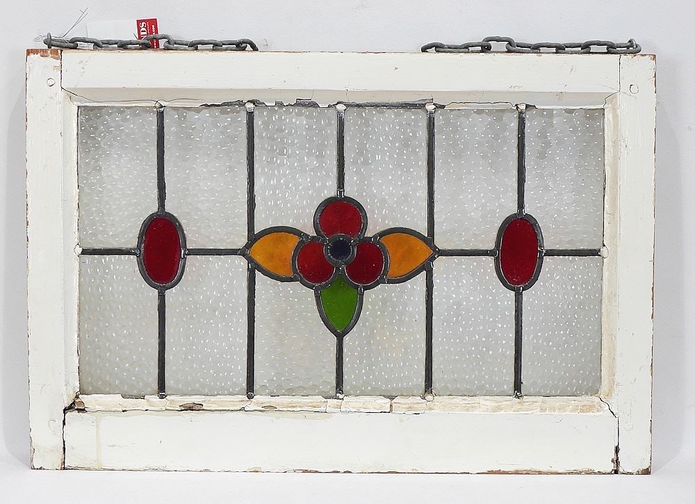 Pair of English Leaded Glass Window Panel, 11 1/2 x 20". (1 of 1)