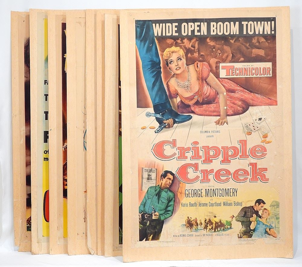 Collection of eight 1950's Columbia/ Paramount/MGM Movie Posters, Card Backed, 43 3/4 x 30 1/4". (1 of 5)