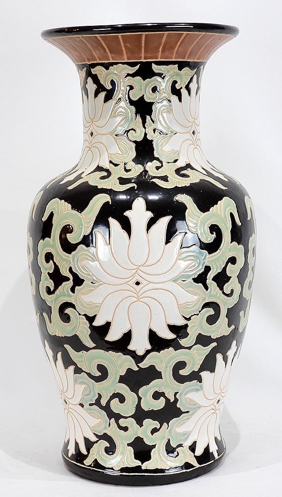 Contemporary Vietnamese Pottery Vase, 20 1/2"h. (1 of 3)