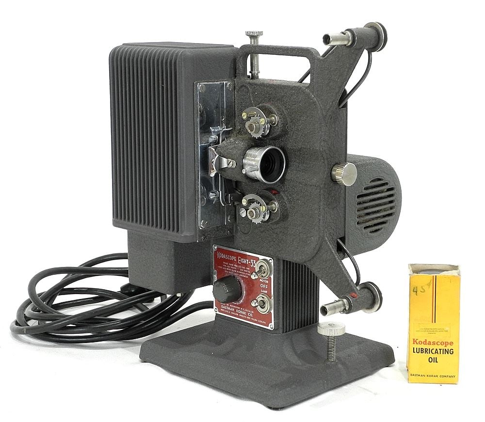 Kodak "Kodascope Eight-33" Film Projector in Original Box, C.1948, 9 x 12 1/2 x 11". (1 of 3)