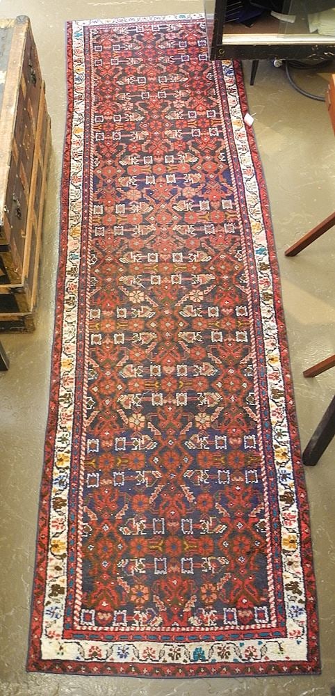 Hand Knotted Persian Runner Approximately 2'8" x 9'3" (edges & fringes bound). (1 of 2)