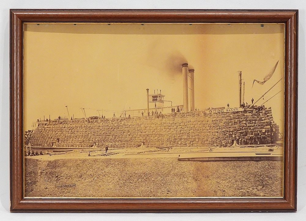 19th C. Photograph "Steam Wheeler 9226 Bales", 10 x 14 3/4". (1 of 2)