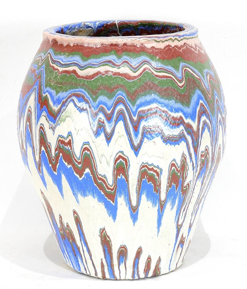 Drip Glazed Pottery Vase, 10 3/4"h. (1 of 2)
