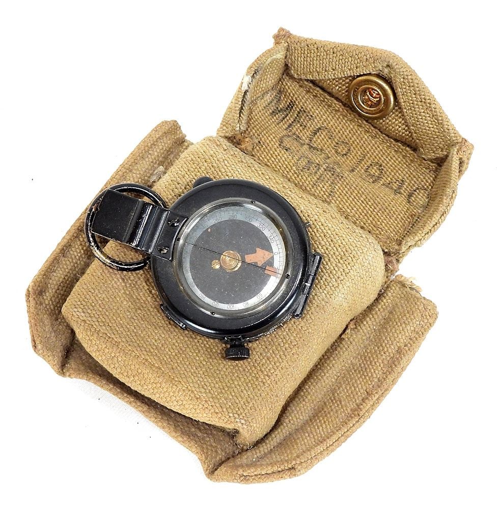 F. Barker & Son (1932) Ltd. London 1939 Compass with Canvas Pouch. (1 of 3)