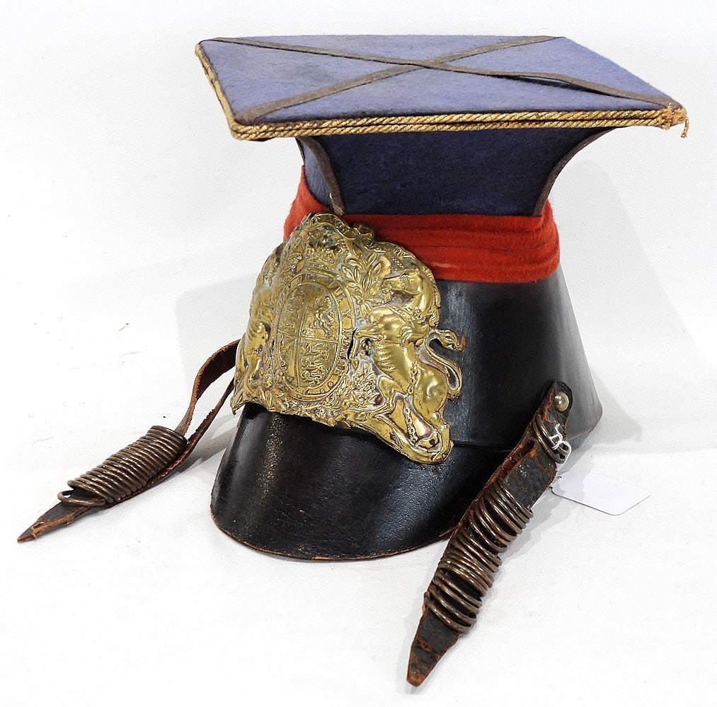 British/European Lancers Regiment Tschapska Helmet, C. 1840/50, 7 5/8" h. (1 of 3)