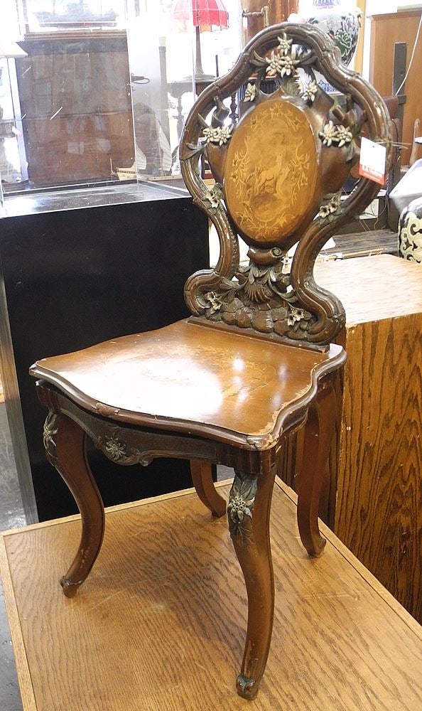 Mid 19th C. Black Forest Musical Chair, 36"h. (1 of 2)
