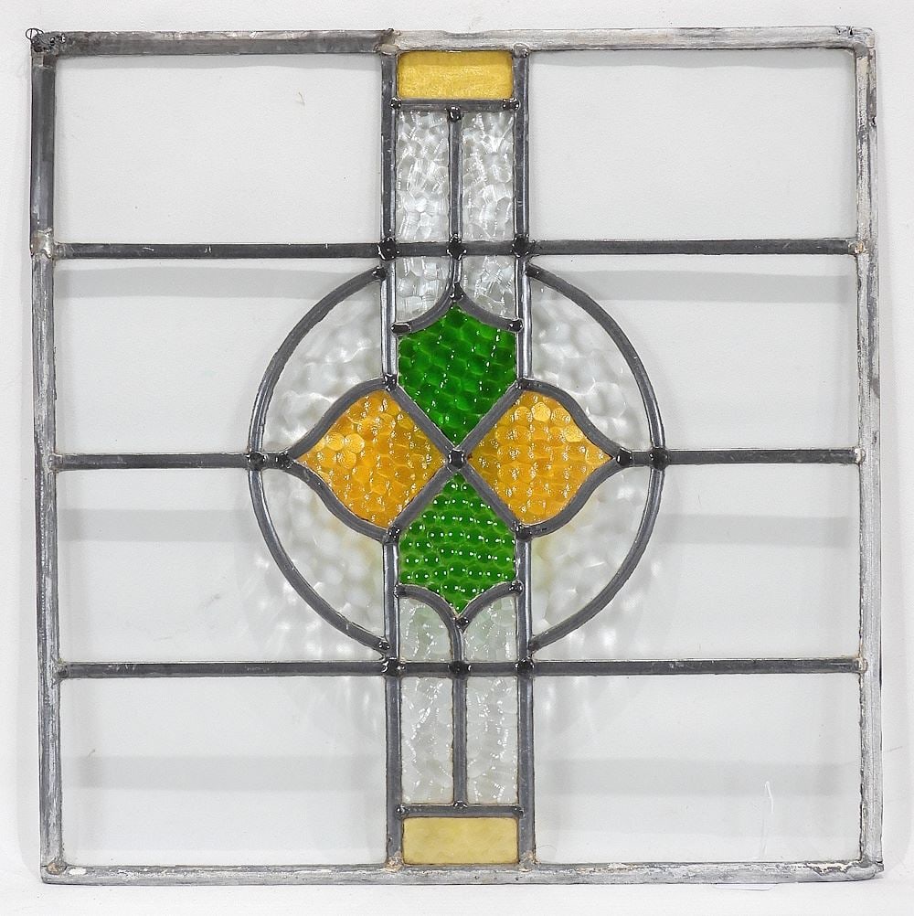 Leaded Glass Window Panel, 18 x 17 1/2". (1 of 1)