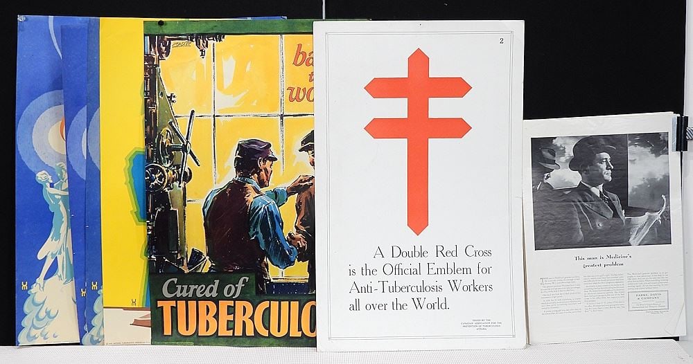 Collection of C. 1925 Lithograph Tuberculosis Posters, Largest 15 x 22". (1 of 3)
