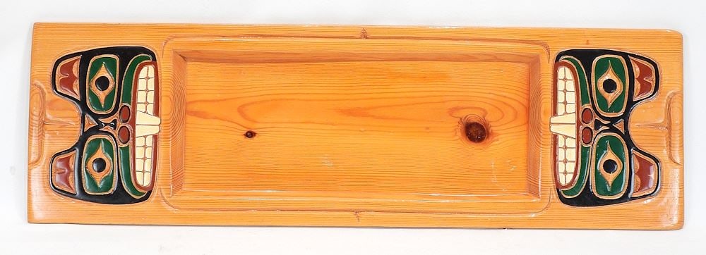 Northwest Coast Style "Beaver" Tray signed Pat English, Nanaimo, 30"L. (1 of 3)