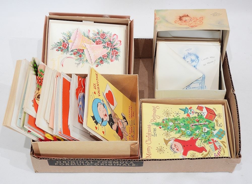 Collection of Vintage Novelty Valentine's Day & Christmas Cards. (1 of 2)