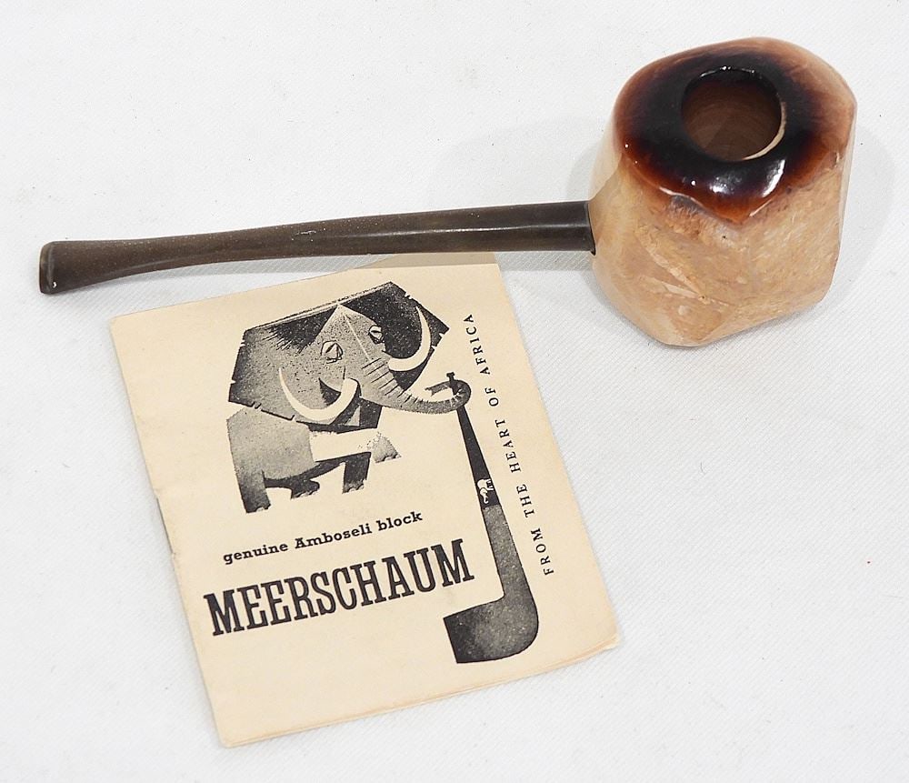 African Meerschaum Pipe (7 1/8"L) w/Original Pamphlet. (1 of 3)