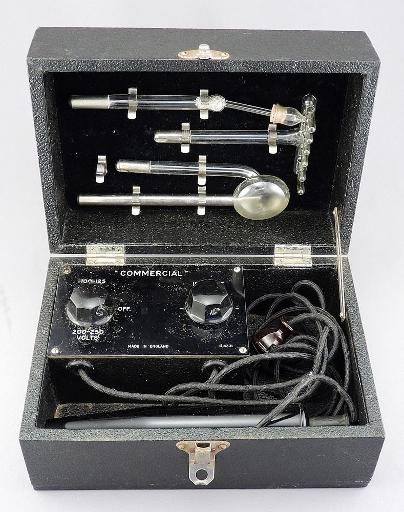 Vintage "Commercial" Made in England Violet Ray Electro Therapeutic Device.: Vintage "Commercial" Made in England Violet Ray Electro Therapeutic Device.