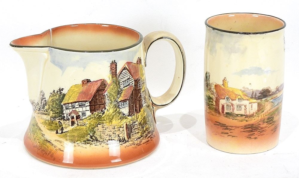 Royal Doulton "Countryside" Pitcher & Cup, 4 1/4 - 4 3/4"h. (1 of 3)