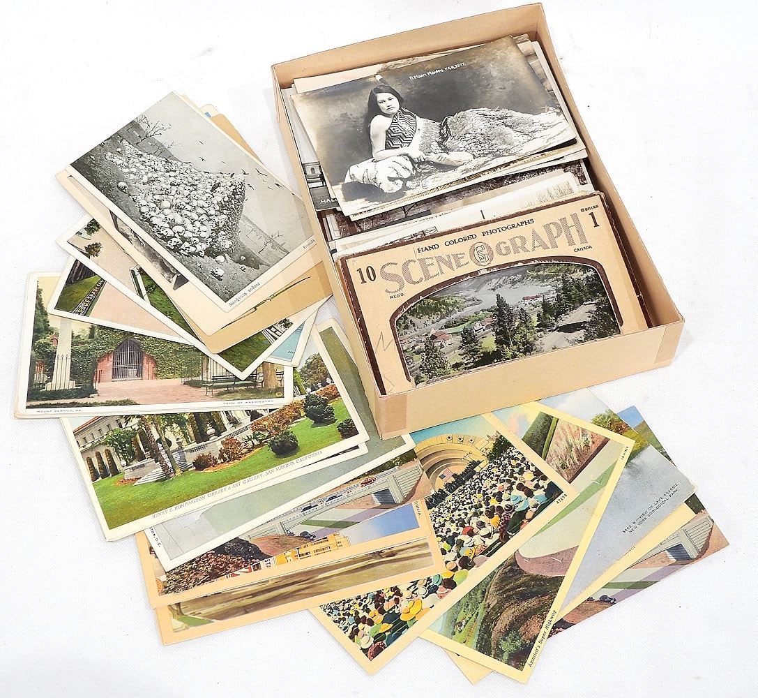 Collection of Antique Postcards: US/ Canadian/Russian/Maori (approx. 60). (1 of 2)