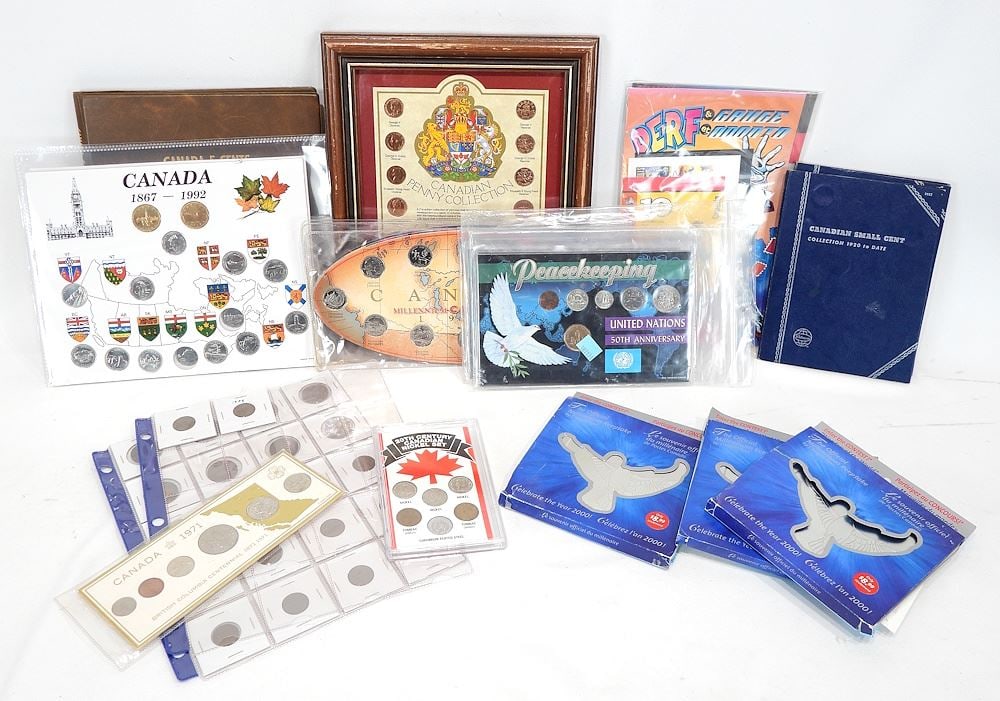 Collection of Canadian Pennies/ Nickels/Commemorative Coin Set. (1 of 5)