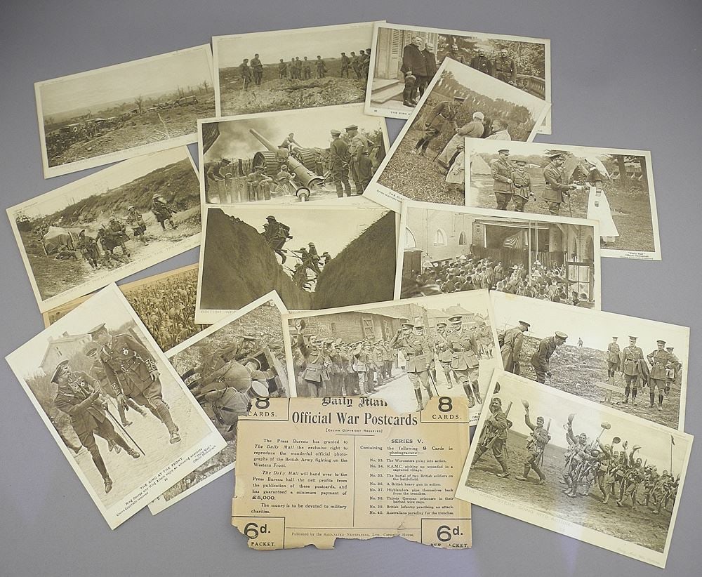 Collection of Daily Mail Official War Postcards.: Collection of Daily Mail Official War Postcards.