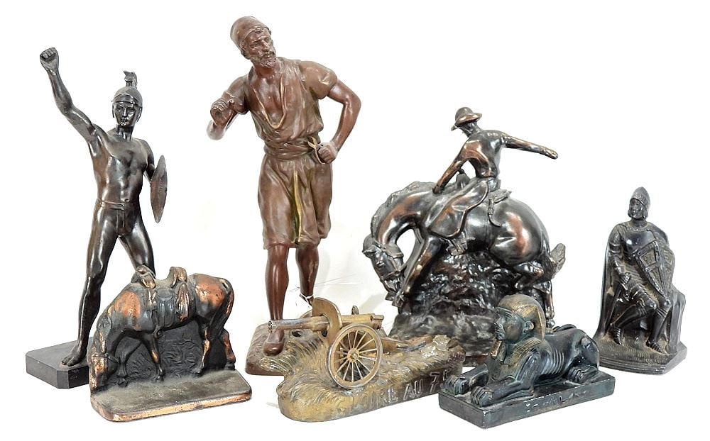 Collection of Spelter Figures & Sculptures, 3 1/4 - 12"h. (1 of 2)