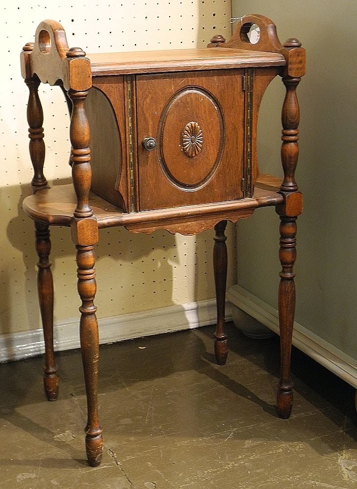 Canadian Walnut Smokers Stand, 27"h. (1 of 2)