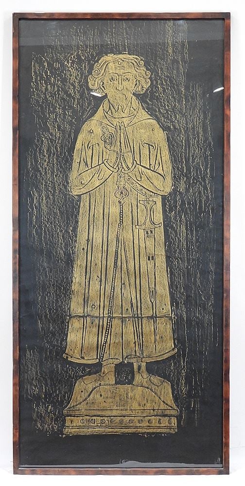 Brass Rubbing of a Saintly Figure, 57 1/2 x 26". (1 of 1)