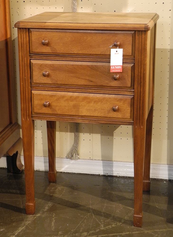 Vintage Canadian Walnut Sewing Stand , 26"h. (1 of 2)