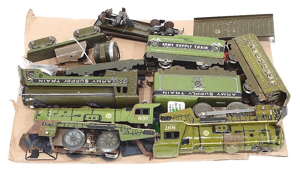 Marx "Army Supply Train" Set (as found). (1 of 2)