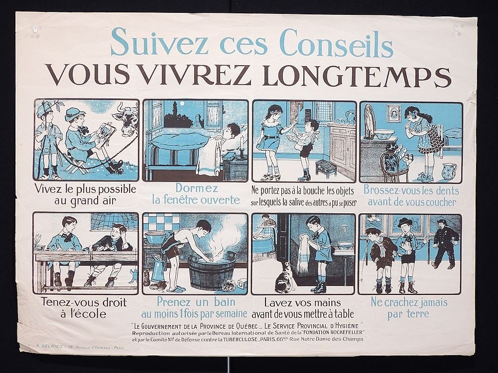 Collection of C. 1930 Quebec Tuberculosis Initiative Posters, Largest 45 x 31 1/2". (1 of 3)