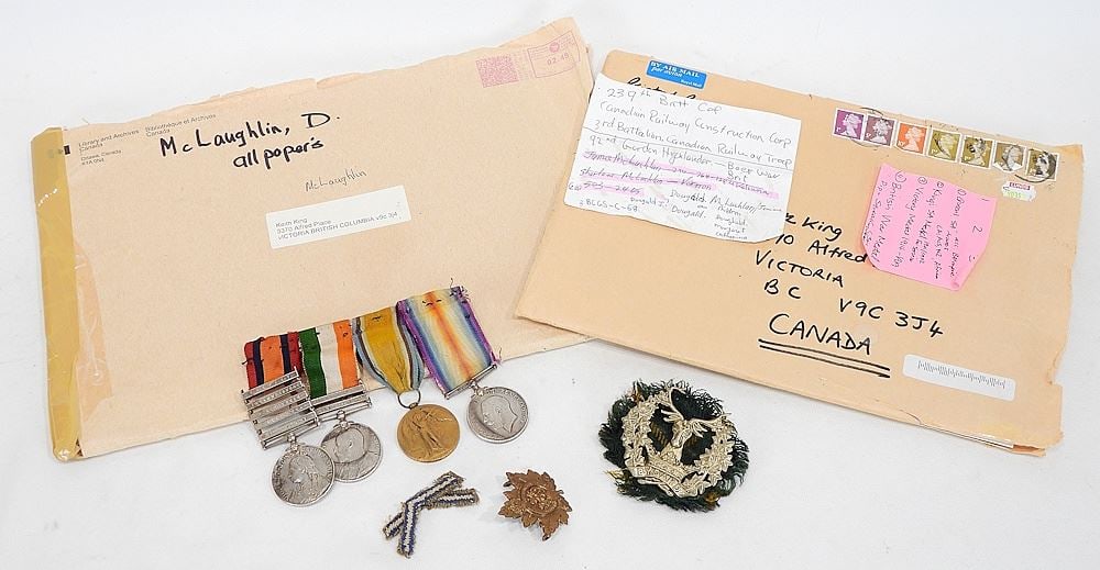 Collection of Medals & Insignia: Pte D. McLachlan with Canadian & British Service Record. (1 of 3)