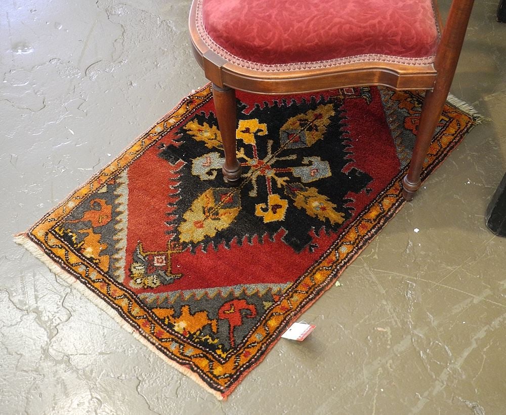 Hand Knotted Iranian Wool Mat Approximately 3' x 1'10". (1 of 1)