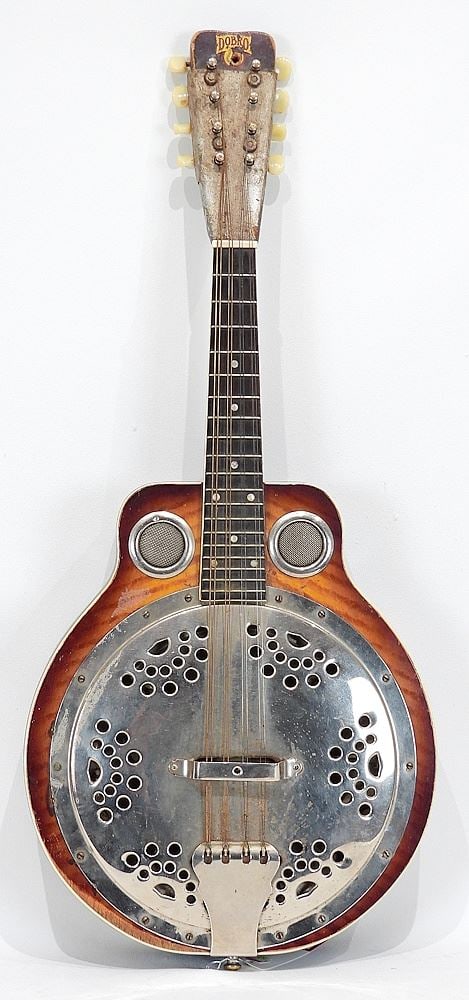 C.1930's Dobro Resonator Mandolin, 25 3/4"L (as found/damage noted). (1 of 3)