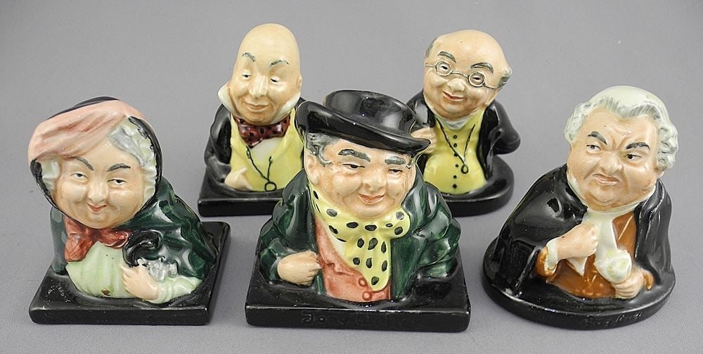 Five Royal Doulton Dickens Caracatures, Approximately 2 1/4"h. (1 of 2)