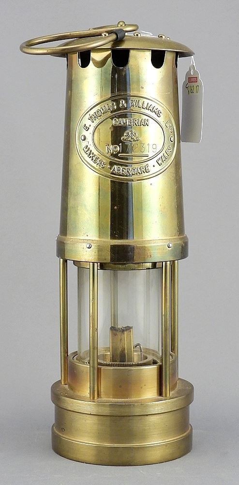 E. Thomas & Williams Ltd. Cambrian No. 172319 Miner's Lamp, 10"h. (1 of 4)