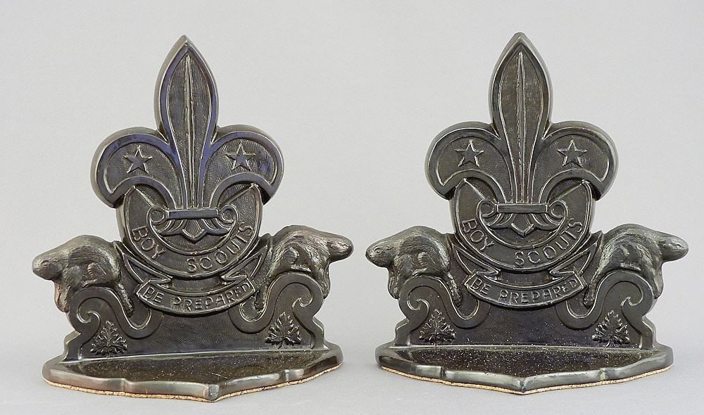 Pair of "Canadian Boy Scouts Be Prepared" Book Ends, 5 3/4"h. (1 of 2)
