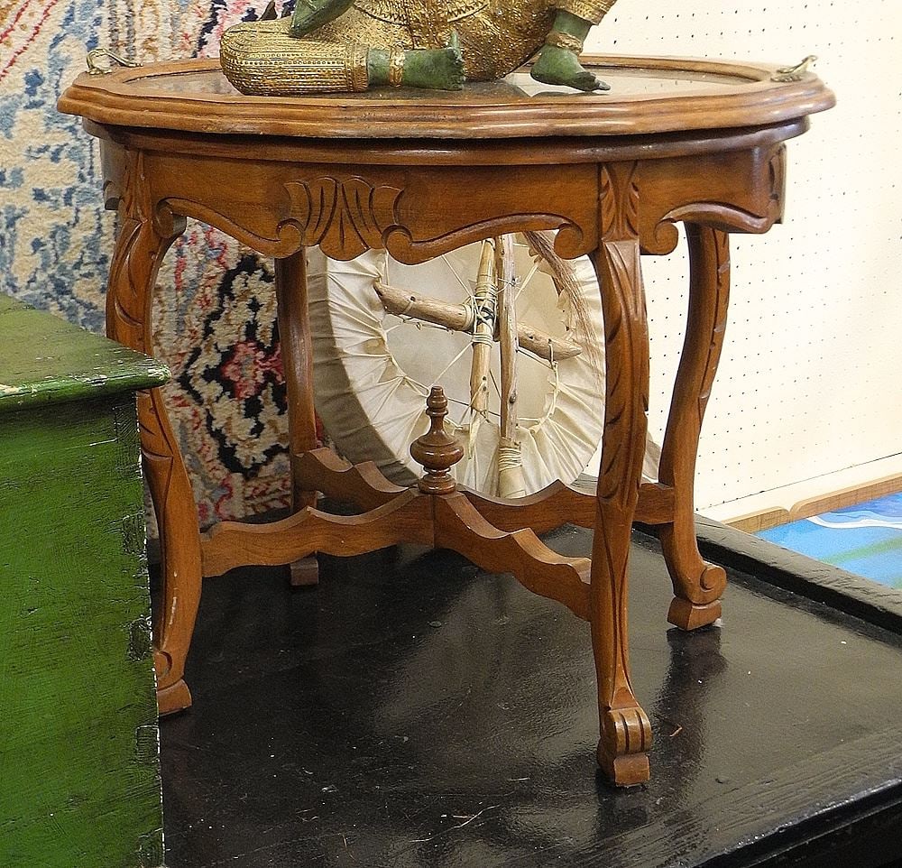 Vintage Walnut Tray Top Table, 20 1/4"h. (1 of 2)
