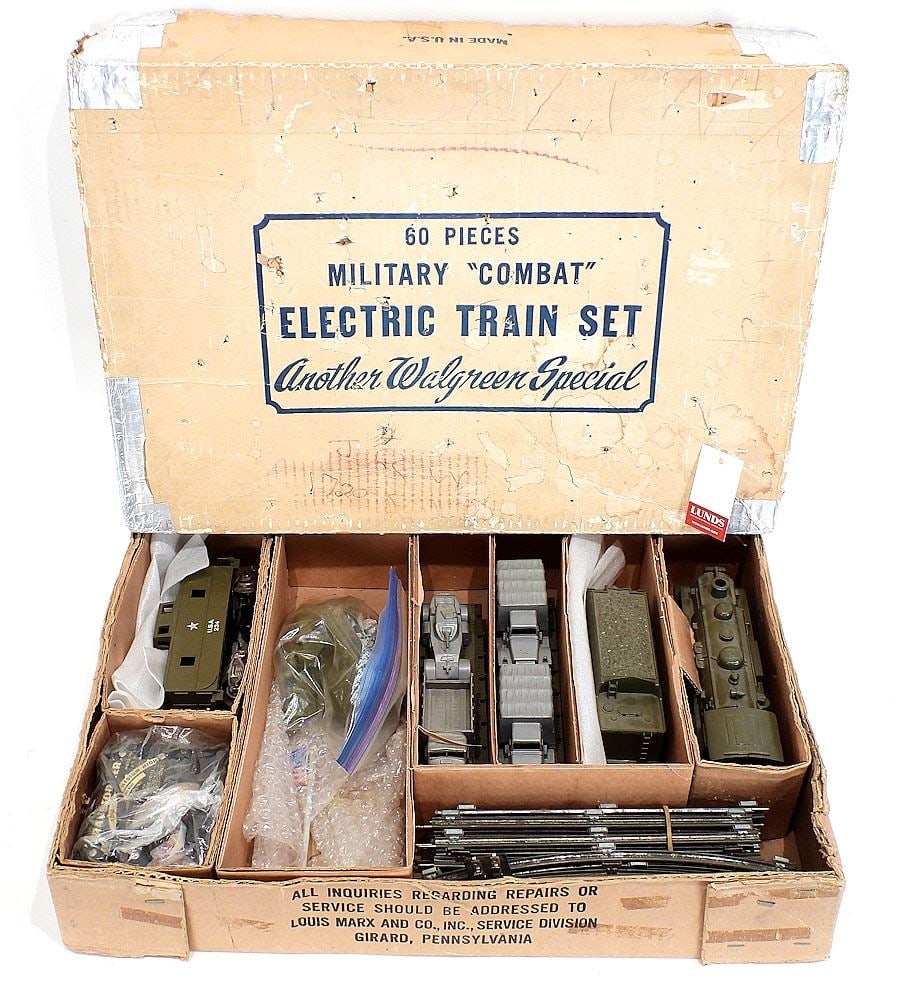 Marx Walgreen 60 Piece Military "Combat" Electric Train Set w/ Original Box. (1 of 2)