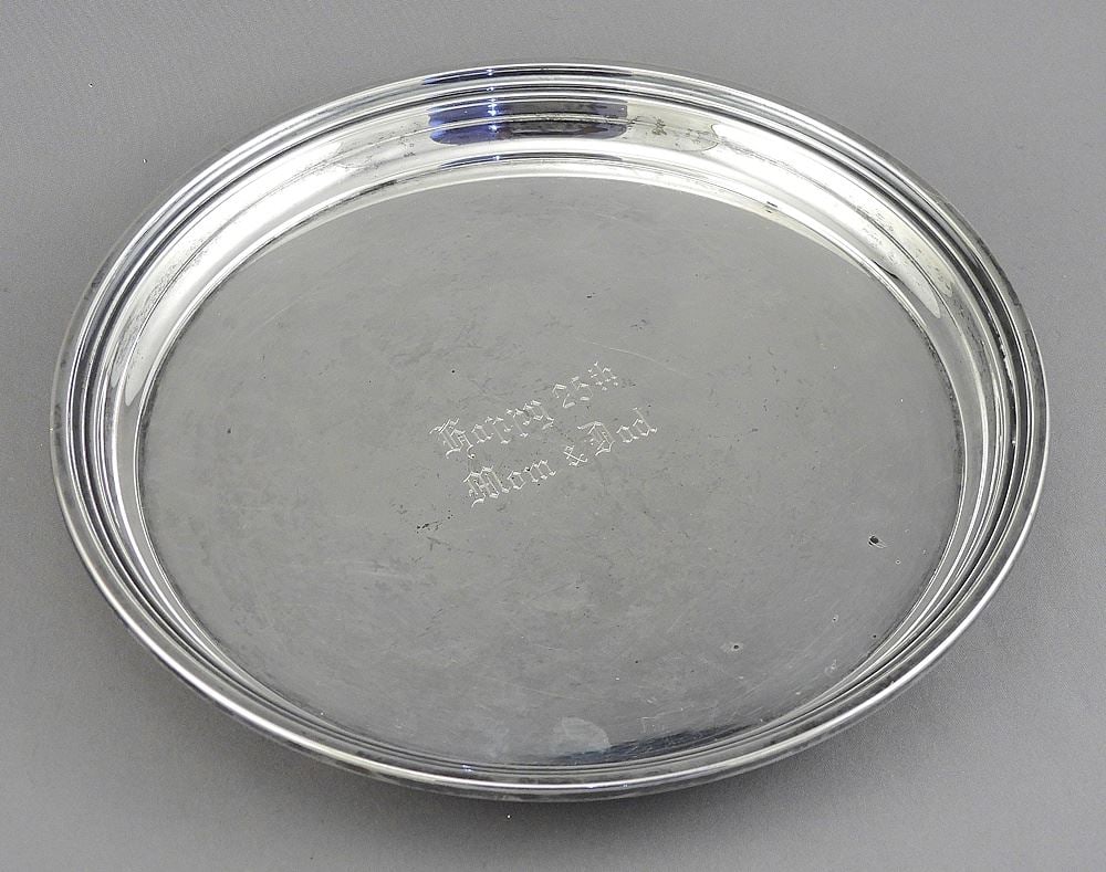 Birks Sterling 7 1/8" Diameter Salver, 165 Grams.: Birks Sterling 7 1/8" Diameter Salver, 165 Grams.