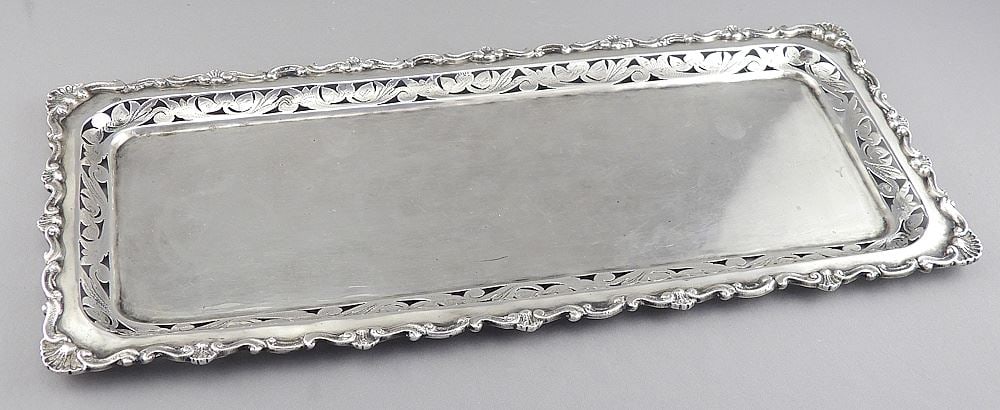 Silver (.900) Tray, 14 1/4"L, 465g. (1 of 4)