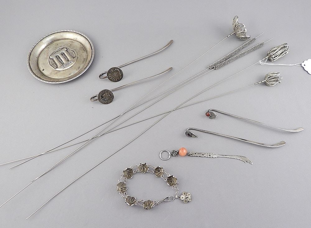 Collection of Turkish Silver Sundries Including Dish & Filigree, Approximately 150g. (1 of 2)