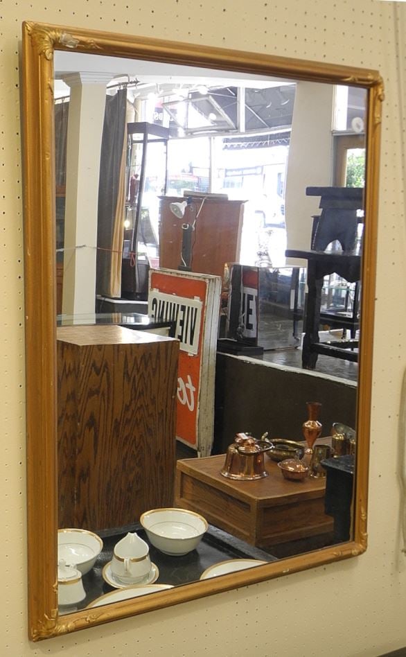 Gilt Framed Mirror, 36 3/4 x 27 3/4": Gilt Framed Mirror, 36 3/4 x 27 3/4"