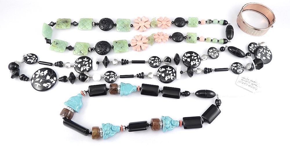 Three Angela Caputi & Caputi Style Resin Necklaces with Renoir Bracelet (1 of 2)