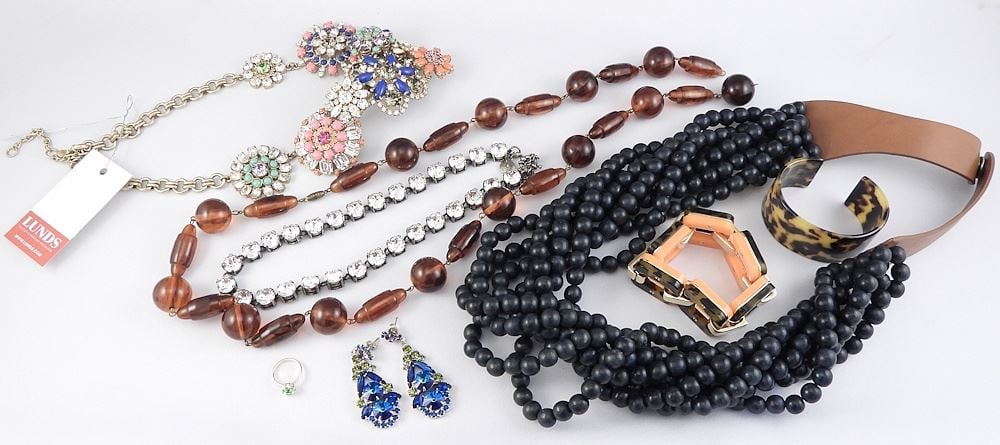 Collection of J. Crew 3 pce Costume & Statement Jewelry (2 necklaces/1 bracelet). (1 of 4)