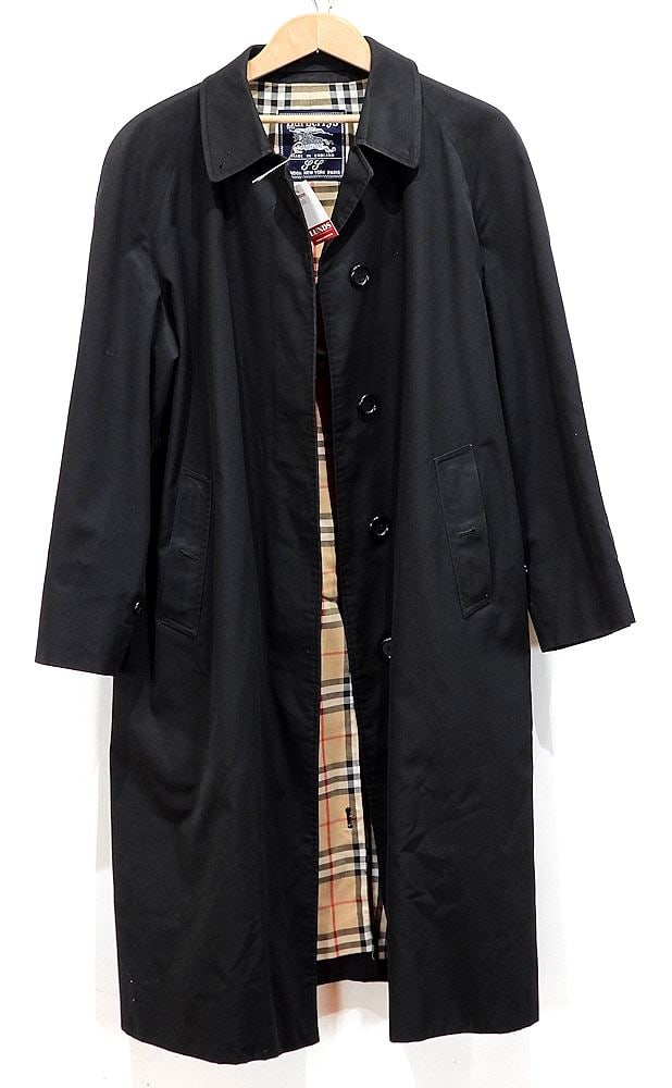 Vintage Burberry Black Rain Coat, Ladies Size Medium with Belt. (1 of 4)
