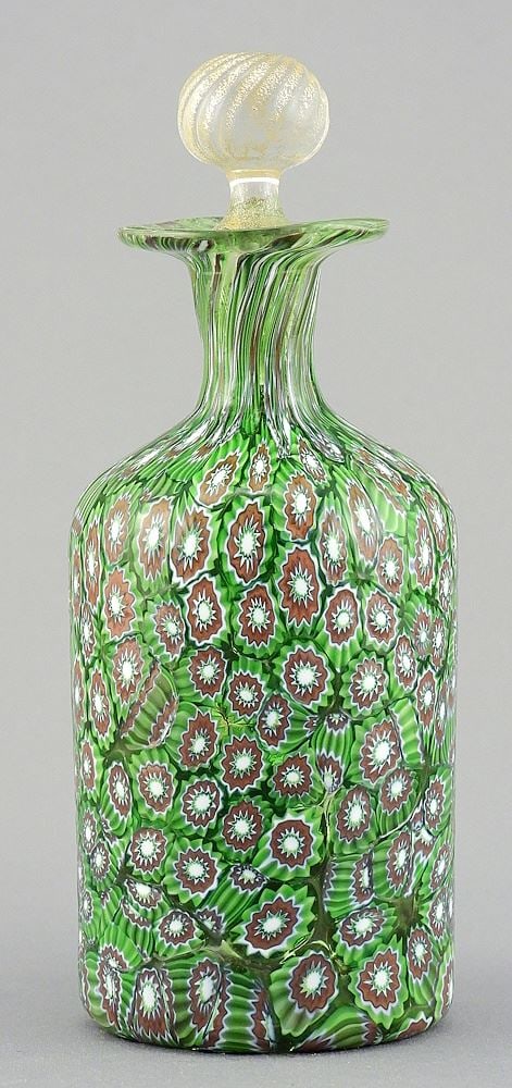 Italian Mille Fiori Glass Bottle, 5 3/8"h. (1 of 2)