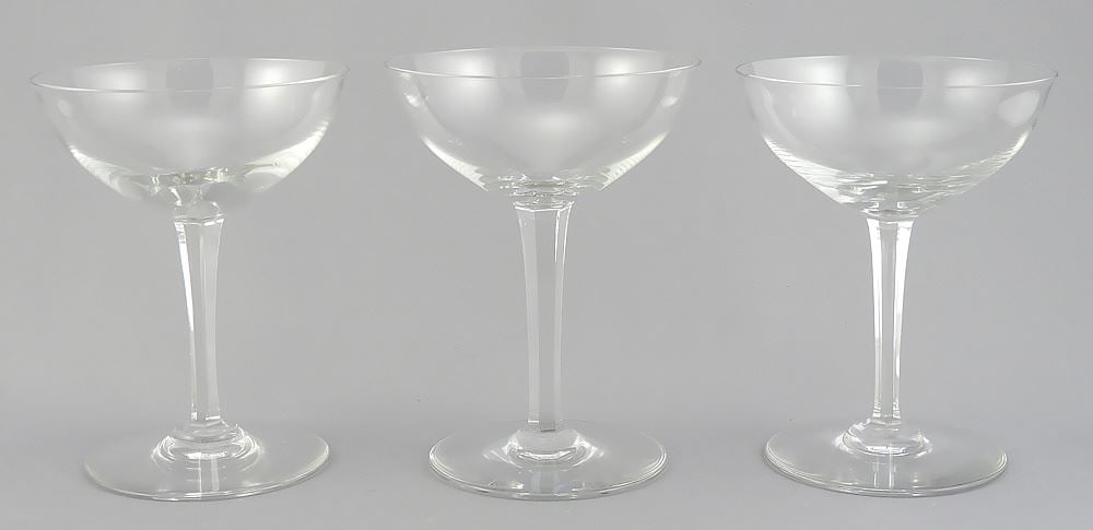 Three Baccarat "Coppelia" Champagne Saucers, 5"h. (1 of 2)