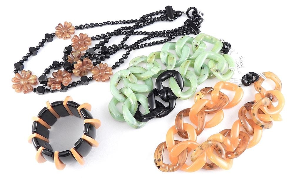 Three Angela Caputi & Caputi Style Resin Necklaces with Similar Bracelet. (1 of 1)