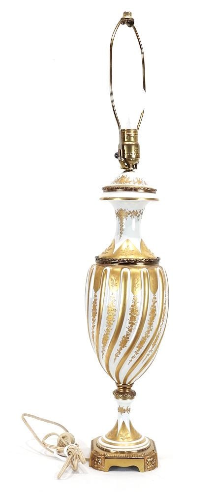 Sevres France Gilt Porcelain Table Lamp, 30 3/4"h. (1 of 8)
