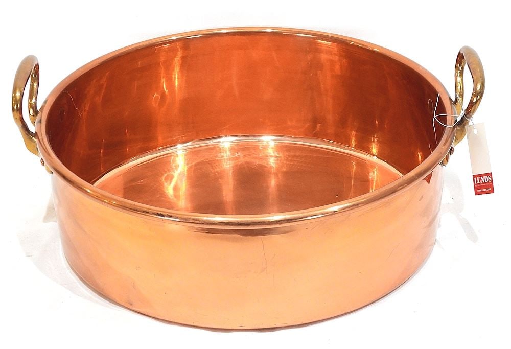 Copper & Brass Preserves Pan, 7 1/2" h x 17" Diameter. (1 of 3)