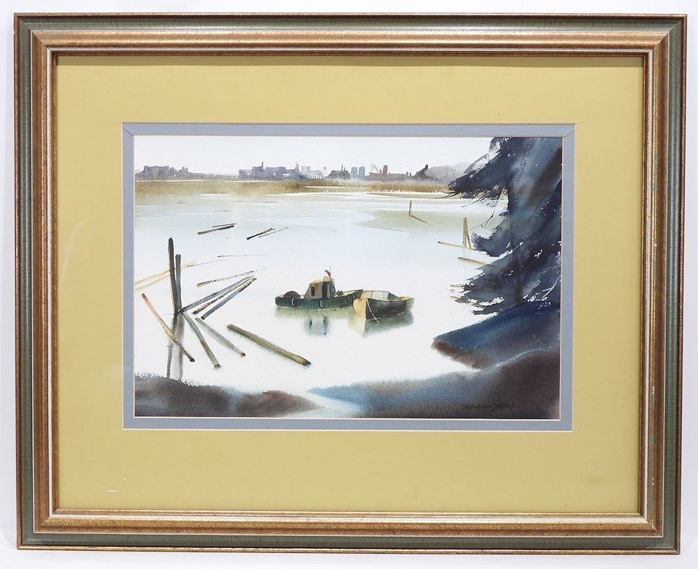 Watercolour signed Stephanie Quainton Steele '75, 13 1/2" x 20 1/2, "The Gorge". (1 of 4)
