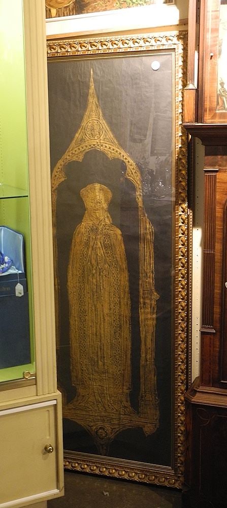 Gilt Framed Brass Rubbing, 64 x 22 1/2". (1 of 1)