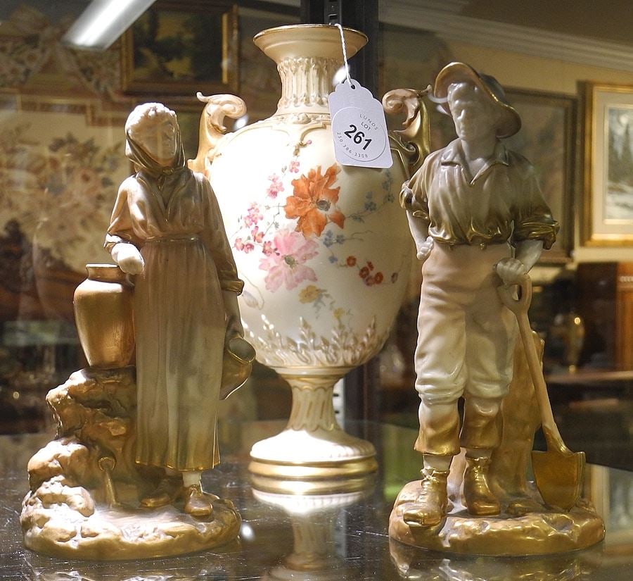 Collection of Royal Worcester Blush Ivory Figurines & Vase, 6 1/8 - 8 1/2"h. (1 of 1)